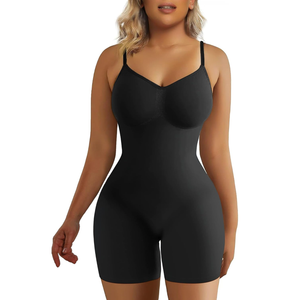 SHAPERX Shapewear for Women Tummy Control Bodysuit Mid Thigh Butt Lifter Body Shaper Shorts, S/M