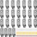 Sosation 25 Pcs Wall Mount Hooks J Hooks for Hanging Mirror Hanging Hardware 304 Stainless Steel Mini J Hook for Hanging Art Heavy Duty Hanger with Screws for Picture Frames Wire Key Bag, Silver