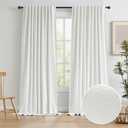 KEQIAOSUOCAI Living Room Curtains for Large Windows Modern Farmhouse Patio Sliding Door Curtains for Bedroom 2 Panels, Back Tab Pinch Pleated Blackout Drapes 72 Inch Wide by 96 Inch Long,Ivory (Natural)