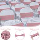 Kinlop 50 Pcs Spandex Chair Sashes Bows Chair Bands Slider Sashes for Covers Elastic Bands Ties Without Buckle Decorations for Wedding Party Events Ceremony Birthday(Dusty Pink)
