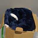 Bedsure GentleSoft Sherpa Fleece Throw Blanket Twin Size for Couch - Thick and Warm Throw for Women and Men, Soft Fuzzy Plush Twin Blanket for Winter, Navy, 60x80 Inches