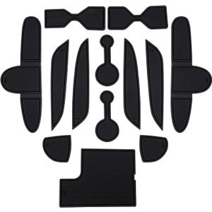 LUWU for 2025 Palisade Accessories - for 2023 2024 2025 Hyundai Palisade SE/SEL/XRT/Limited/Calligraphy Door Slot Mats Cup Holder Insert Coaster Center Console Liners Mats Black Trim - 13 PCS/Sets