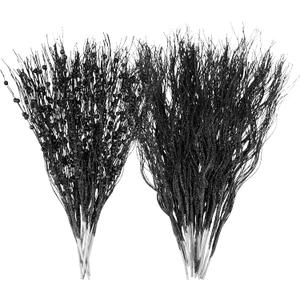 SUPREME XMAS 30 Pack Black Christmas Tree Ornaments Set, Artificial Glitter Berry Stem Branches Picks for Halloween Xmas Tree Sticks Decorations Vases Wreath Home Holiday Wedding Party Decor Gift
