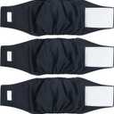 Wegreeco Washable Male Dog Belly Wrap - Pack of 3 - (Black, XX-Large) 