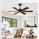 Fanbulous 42 Inch Ceiling Fans No Light with Remote, Modern Ceiling Fan Without Light, Dual Finish 6 Blades, Reversible Quiet DC Motor, 6 Speed, Large Ceiling Fan for Indoor or Outdoor, Black
