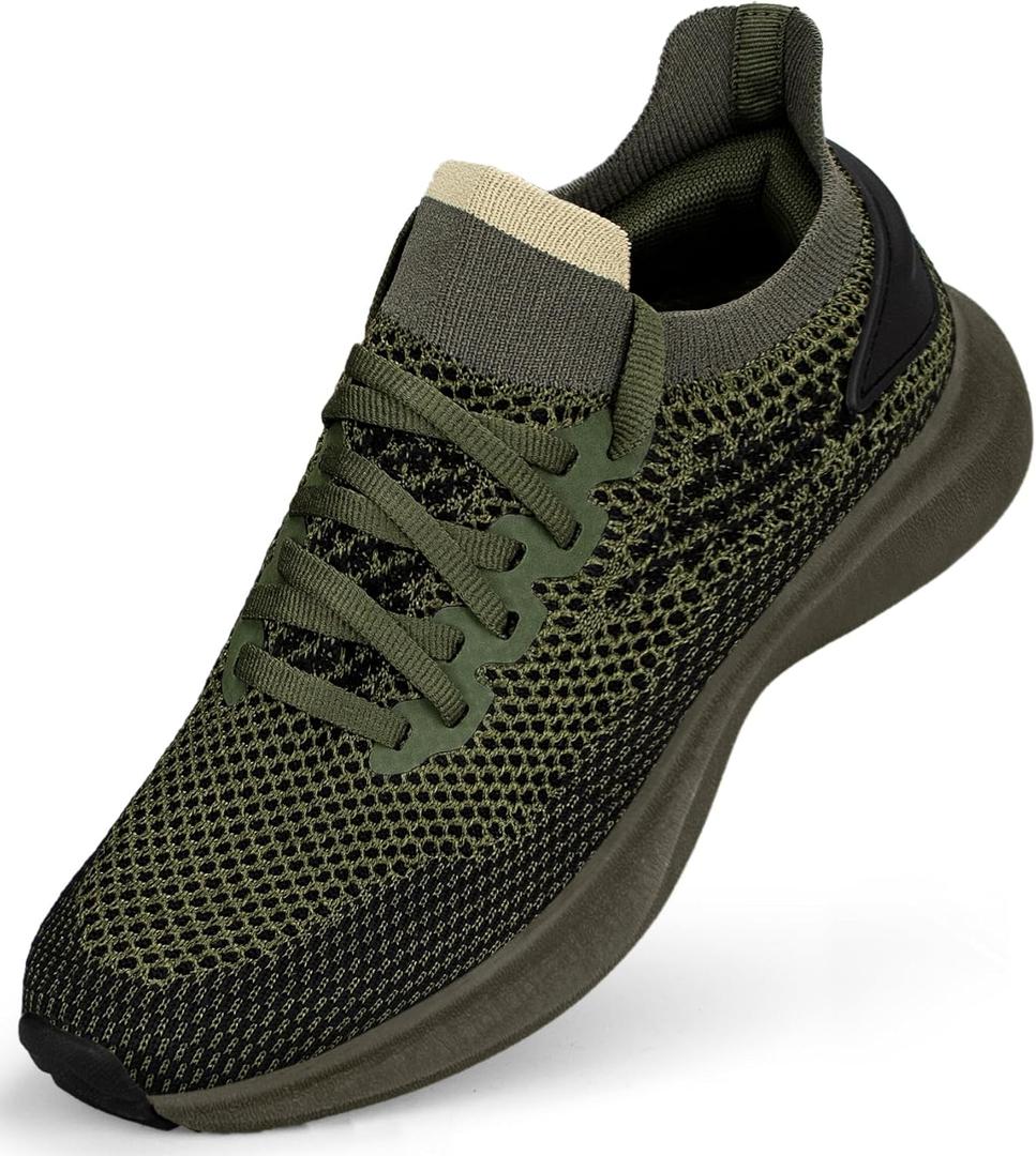 Abboos Women's Non Slip Gym Workout Shoes, Lightweight Breathable Tennis Shoes, Mesh Walking Sneakers (7, Green)