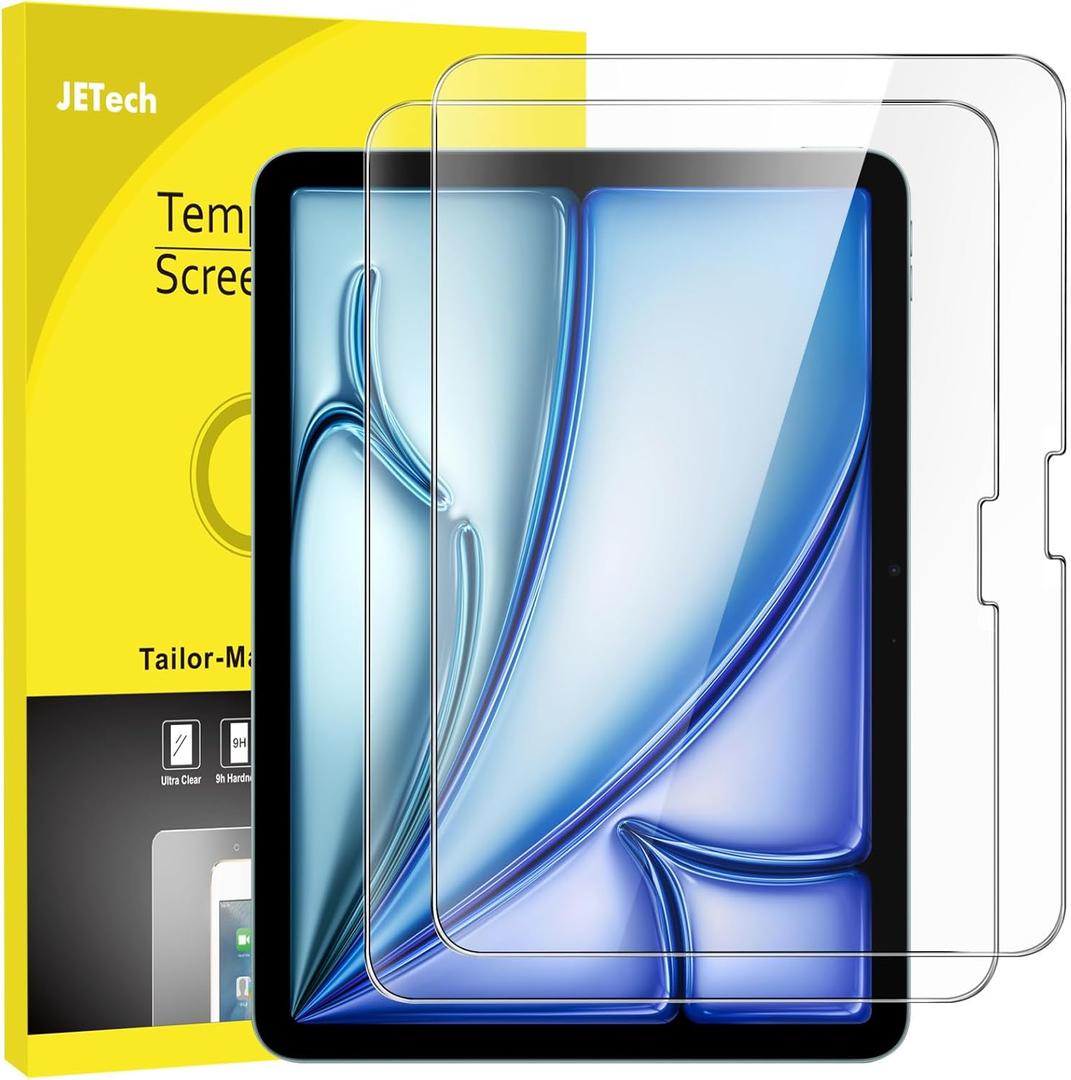 JETech Screen Protector for iPad Air 11-Inch M4/M3/M2 (2026/2025/2024), 9H Tempered Glass Film, HD Clear, 2-Pack