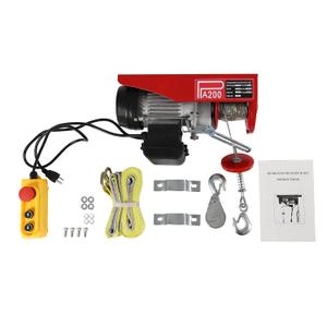 Electric Hoist 110V Electric Winch 440Lbs Electric Hoist Lift with Remote Control and Single/Double Sling for Lifting of Goods Factories Warehouses Garages Construction Sites
