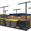 3X6FT Overhead Garage Storage Rack, 26"-40" Height Adjustable Garage Ceiling Storage Racks, Heavy Duty Metal Overhead Storage Organizer System, 450LBS Weight Capacity