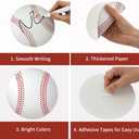 Vuzvuv 60Pcs 6In Paper Baseball Party Cutouts with 120Pcs Glue Points for Wall Bulletin Board Decorations or Baseball Sport Theme Party or Classroom Decor Supplies
