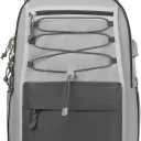 MOMUVO Classic Backpack for Women, Lightweight High School Bookbag for Teens Girls, Waterproof 15.6 Inch Laptop Bag with USB Charging Port for College Work Travel Trip, Black & Beige