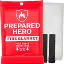 Prepared Hero Emergency Fire Blanket - 1 Pack - Fire Suppression for Kitchen, 40 x 40 Fiberglass Fire Blanket for Home