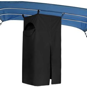 Tuszom Heavy Duty 600D Privacy Tent for Boat, Heavy Duty Hanging Changing Room for Bimini Top with Storage Bag, Portable Privacy Station for Pontoons (27" W x 30" D x 72" -84" H, Black)