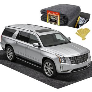 19.7' 8.2' Garage Floor Mat for Under Car, Heavy-Duty Oil Spill Mat, Waterproof & Absorbent Garage Flooring, Non-Slip Protective Pad for Garage & Shop, Reusable & Washable with Adhesive Tape