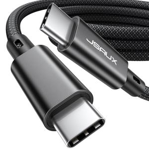 JSAUX USB C to USB C 3.2 Gen 2X2 Long Cable, USBC Cable 20Gbps Data Transfer 4K Video Monitor Display 100W PD Fast Charging for Portable Monitor, iPhone 16/15 Pro Max, MacBook, Galaxy S24, iPad-6.6FT (Black)