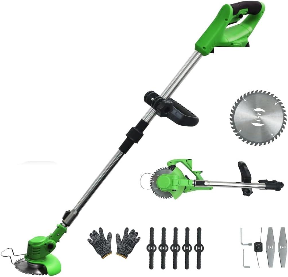 Cordless Weed Wacker, 2 Batteries, Electric Weed Eater, Grass Trimmer Cordless, Weed Erimmer GCJ-TB-LV (Green)