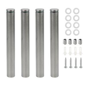Long Glass Standoff Bolts 1" Dia Advertising Screw Nails 8-inch/20cm Length Wall Sign Standoff for Acrylic Signs -4pcs