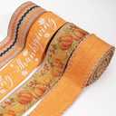 LaRibbons Thanksgiving Ribbon Wired 2 1/2" x 6 Yards 4 Rolls, Harvest Pumpkins Ribbon for Autumn Wreath Farm Gift Wrapping Fall Decor