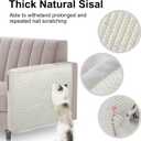 Cat Scratch Sofa Protector,27.6" L*19.6" W Cat Scratch Furniture Protector Pad Couch Arm Sheild with Natural Sisal for Protecting Couch Sofa Chair FurnitureBeige/Left Handed