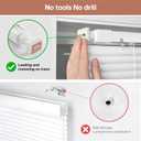 LazBlinds No Drill Blinds for Indoor Windows, Cordless 1" Vinyl Mini Blinds, Privacy S-Curve Blinds for Windows, Room Darkening Horizontal Window Blinds and Shades for Home, 30" W x 64" H, White