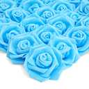 Juvale Faux Flowers for Wedding Decor - 100 Pack, 3-Inch Heads - Blue Silk Flowers - Artificial Roses for Centerpiece Table Decorations & Vase Filler
