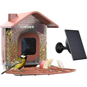 Bird Feeders for Outdoors, Bird Feeder with Camera Case Compatible with Blink Outdoor Camera, Google Nest Camera Outdoor, and Wyze Camera Outdoor, Smart Bird Feeder with 3W Solar Panel