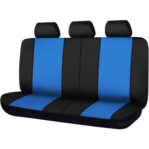 Flying Banner Rear Bench car seat Covers car seat Protectors Split 40/60 50/50 60/40 (Black & Blue, Value)