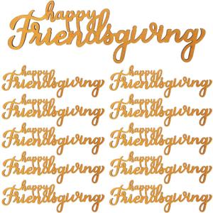 24 Pcs Thanksgiving Wood Cutouts Signs Thanksgiving Place Cards Table Setting Decor Friendsgiving Plate Ornaments Decor for Farmhouse Table Dinner Party Decorations (Single-sided Gold)