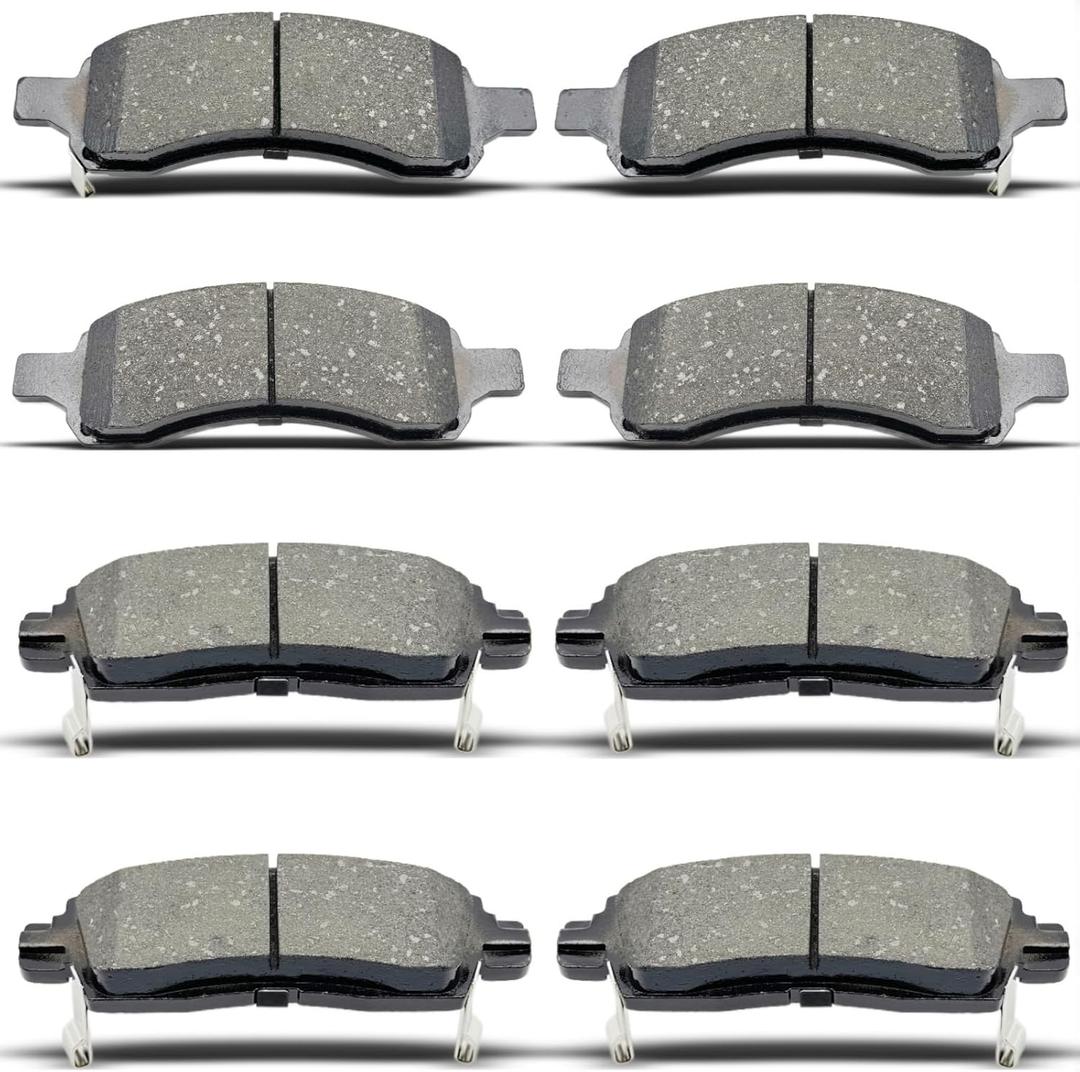 D883 D1169 Front Rear Ceramic Brake Pads Set Fit For 2008-2017 Buick Enclave, For 2009-2017 Chevrolet Traverse, For 2007-2016 GMC Acadia, For 2006 Chevy SSR, For 2007-2010 Saturn Outlook