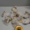 Gold Taper Candle Holder Set of 12, Hewory Short Skinny Brass Candlestick Holders, Vintage Small Low Metal Candles Sticks for Wedding Centerpieces Christmas Birthday Party Holiday Dinning Table Decor