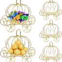 5PCS Pumpkin Carriage Candy Box,Halloween Pumpkin Carriage Gold Wire Candy Box - Decorative Carriage Tabletop Centerpiece for Anniversary Wedding Birthday Halloween Party12.00X11.00X7.00CM