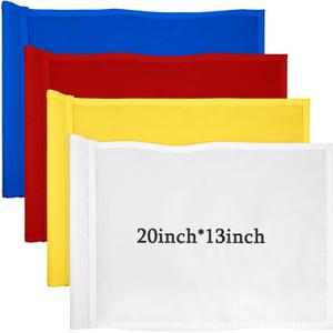 Mixweer 4 Pcs Solid Golf Flag with Tube Inserted Putting Green Flags 420d Nylon Portable Golf Pin Flags for Backyard Indoor Outdoor Yard Garden Practice, 20 x 13 Inches