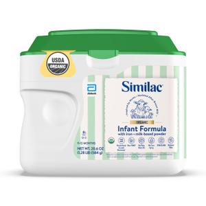 Similac Organic Infant Formula, Easy to Digest, USDA-Certified Organic, Powder, 20.6-oz Tub, BBD: JULY 01, 2027