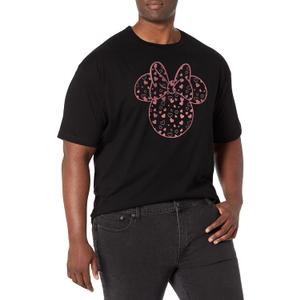 Disney Classic Mickey Minnie Hearts Fill Tall Men's Tops Short Sleeve Tee Shirt Black 3XLT