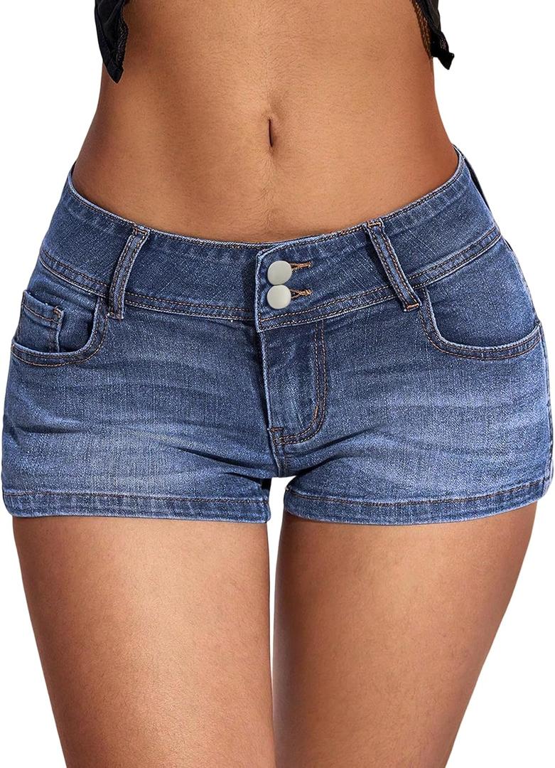 IWD Low Rise Jean Shorts for Women Y2k Stretchy Mini Denim Shorts 2026 Summer Trendy Micro Jorts Country Concert Outfits Small