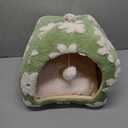 Lesure Cute Cat Beds for Indoor Cats - 2 in 1 Cat Cave Bed for Kittens and Small Pets with Removable Washable Cushioned Pillow, Cozy Ktten Tent with Non-Slip Bottom, Green, 16 inches