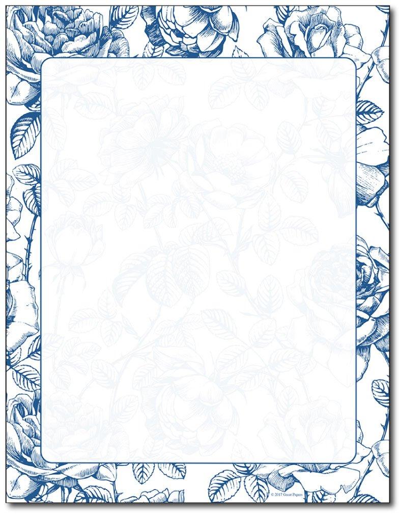 French Rose Stationery Paper - 80 Sheets
