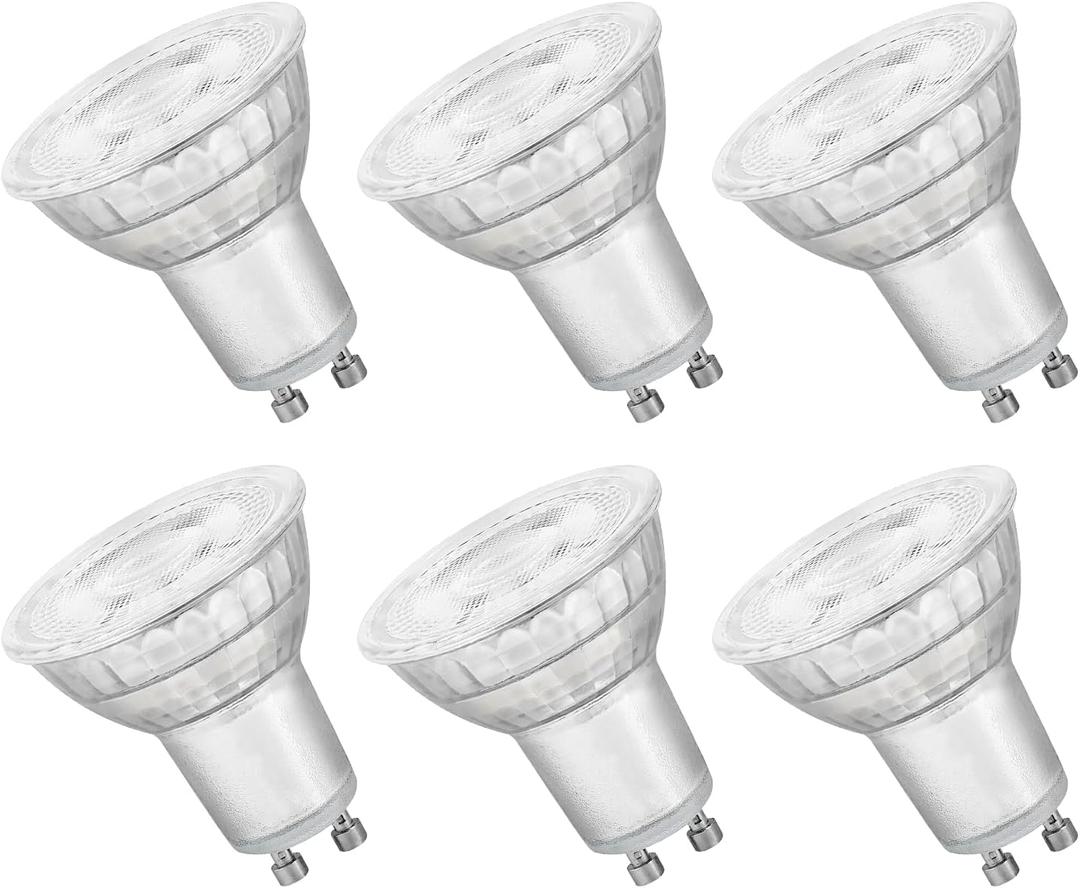 Sylvania GU10 LED Light Bulbs, Recessed Light Bulbs for Track Light Bulbs, PAR16 50W Equivalent, 6W, Dimmable, 450 Lumens, 3000K, White - 6 Pack (41254)