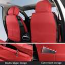 HChengkikz Nappa Leather Car Seat Covers Full Set, Red Car seat Protector 5 Seats, Waterproof Car Seat Cushion, Universal Automotive Seat Covers Fit for SUV Truck Pick-up Sedan, Front and Rear