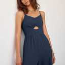 ANRABESS Womens Jumpsuit Summer Beach Vacation Romper 2025 V Neck Sleevelsee Spaghetti Strap Cutout Linen Wide Leg Clothes navy (Blue X-Large)