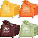 SATINIOR 36 Pcs Friendsgiving Satin Gift Bags Happy Friendsgiving Party Favors Thanksgiving Goodie Treat Candy Gift Bags with Drawstring for Thanksgiving Fall Friends Party Supplies, 5.1 x 7.1 Inch