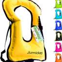 Inflatable Snorkel Vest Adults, Portable Snorkel Jacket, Buoyancy Vest for Snorkeling, Swimming, Kayaking, Boating, Safety Load Up to 220 Ibs (Yellow)