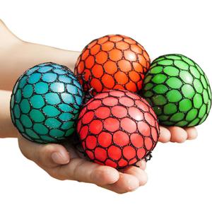 Bingole 4PCS Randomly Mesh Squishy Balls Stress Relief Squeeze Grape Balls Relieve Pressure Balls