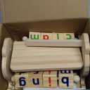 Montessori Learning and Educational Toys Gifts for Kids 3 4 5 Years, Wooden Reading Blocks Toys, Preschool Kindergarten Learning Activities, Turning Rotating Matching Flash Card Games