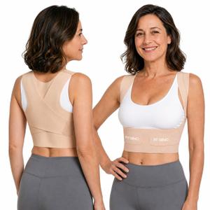 Fit Geno Invisilite Posture Corrector for Women, Adjustable Back Brace for Hunchback Slouching, Upper Back Neck Shoulder Pain Relief, Lightweight Discreet Under Clothes, Small/Medium
