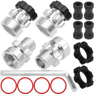 ShareGoo Metal 12mm to 17mm Wheel Hex Hub Adapter Compatible with Traxxas 1/10 Slash 2WD 4X4 Rustler Stampede 2WD 4X4 RC Car Upgrade Parts (Black)