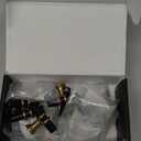 Asidrama 10 Pack Champagne Bronze and Matte Black Kitchen Cabinet Knobs Cabinet Hardware Zinc Knobs for Dresser Drawers (Single Hole Knob)