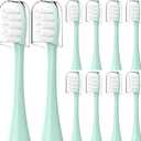 Compatible with Lumineux Electric Toothbrush Replacement Brush Heads,for Lumineux Sonic Electric Toothbrush,with Dust Cover,10 Pack (Light Green, Medium)