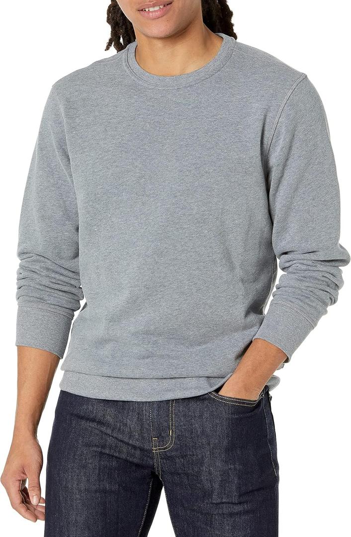 Amazon Essentials Men's Fleece Crewneck Sweatshirt (Available in Big & Tall) (Gray, XL)