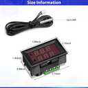 2 Pieces 12V Electronic Temperature Controller Programmable -50 to 110 Degree Celsius Heating/Cooling Thermostat Control Switch Module Ntc Waterproof Sensor Probe Dual Color LED Display Monitor
